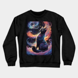 a cat observing the creation of the universe Crewneck Sweatshirt